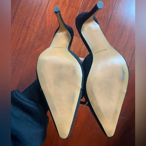 Black Studded Bow Kitten Heels Size 8.5 - Picture 9 of 9